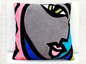 Abstract Face Art Velvet Cushion Cover