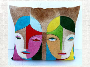 Modern Cubist Face Cushion Cover