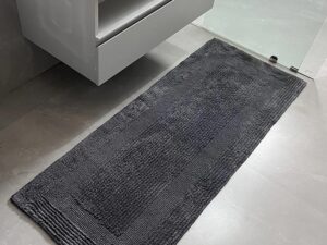 Premium Charcoal Grey Cotton Bath Mat