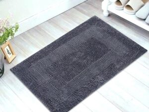 Luxury Dark Charcoal Cotton Bath Mat