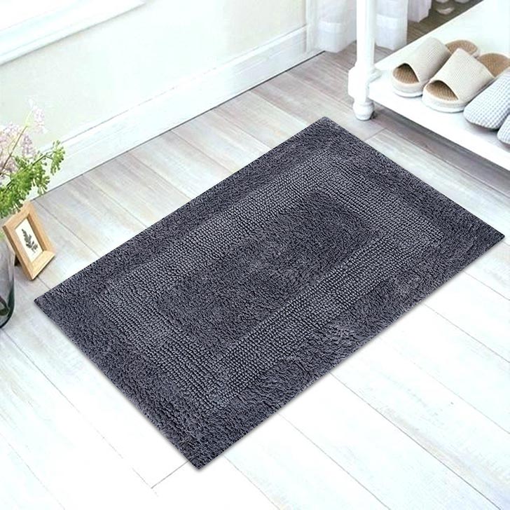 Luxury Dark Charcoal Cotton Bath Mat
