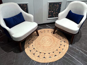 Boho Braided Floor Carpet | Handwoven Jute
