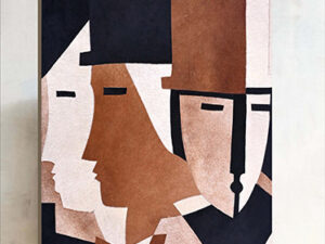 Modern Abstract Cubist Portrait Canvas Wall Art