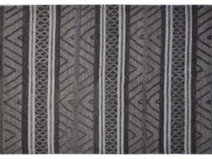 Handloom Charcoal Tribal Striped Flat Weave Rug