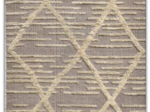 Handloom Taupe Diamond Flat Weave Rug