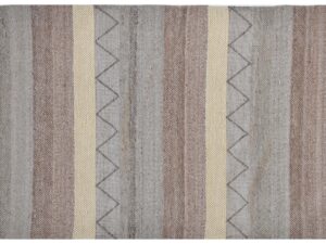 Handloom Neutral Striped Flat Weave Rug