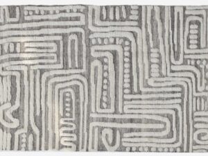Handloom Grey Abstract Maze Flat Weave Rug