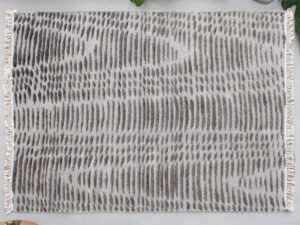 Hand-Knotted Taupe & Ivory Abstract Area Rug