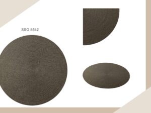 Dark Brown Round Sisal Braided Rug