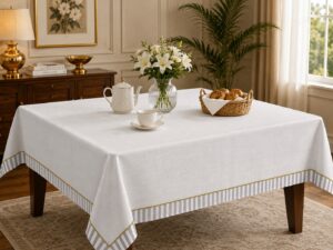 White Linen Tablecloth