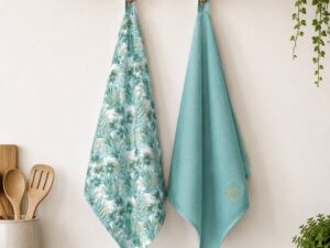 Tropical Floral Cotton Kitchen Towels