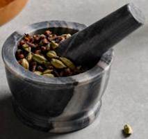 Black Marble Mortar and Pestle