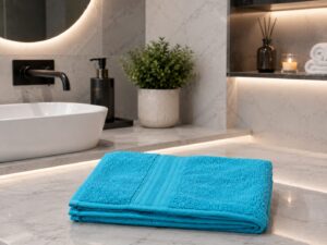 Turquoise Blue Terry Bath Towel