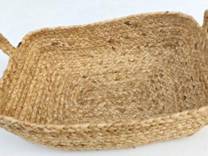 Rectangular Braided Jute Tray Basket