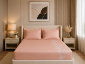 Peach Cotton Bedsheet