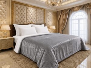 Premium Silver Grey Velvet Duvet