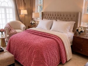 Luxury Reversible Blush Pink Plush Duvet
