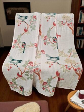 Bird Print Throw Blanket
