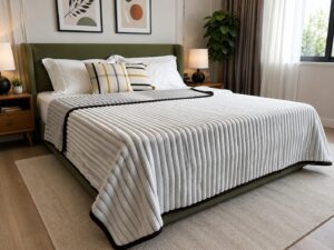Premium White Ribbed Blanket