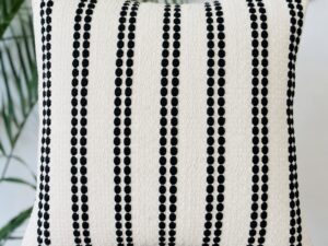 Black and White Textured Outdoor Cushion