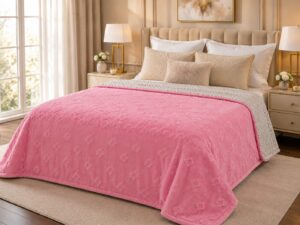 Premium Blush Pink Embossed Plush Duvet